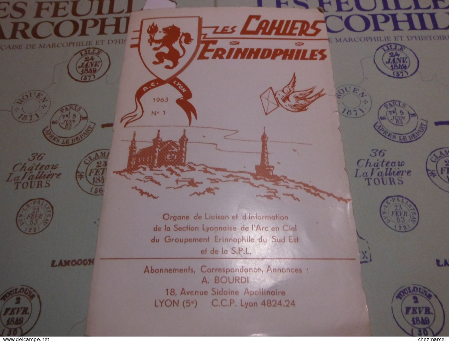 RARE  22 numeros les cahiers erinnophiles du sud.est 1961/62 et 63/64 4 annees de bulletins section lyonnaise de l aec