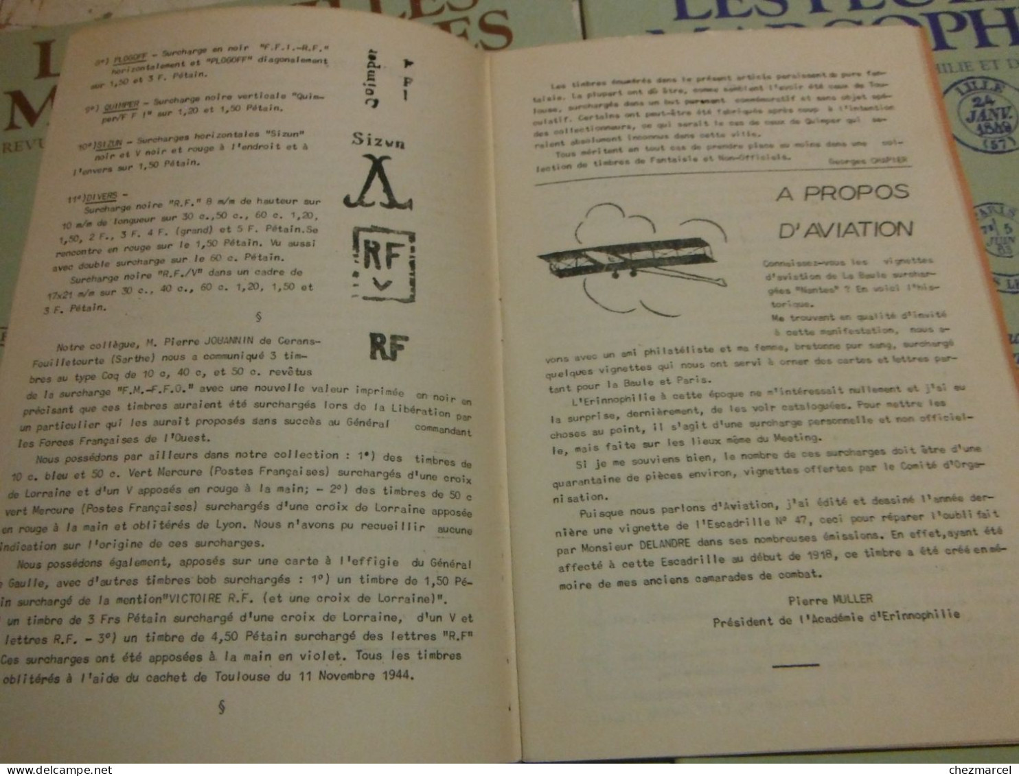 RARE  22 numeros les cahiers erinnophiles du sud.est 1961/62 et 63/64 4 annees de bulletins section lyonnaise de l aec