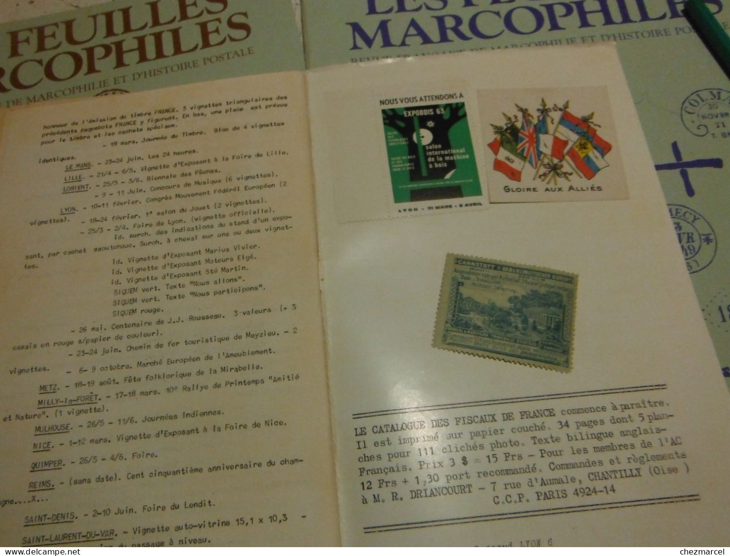 RARE  22 numeros les cahiers erinnophiles du sud.est 1961/62 et 63/64 4 annees de bulletins section lyonnaise de l aec