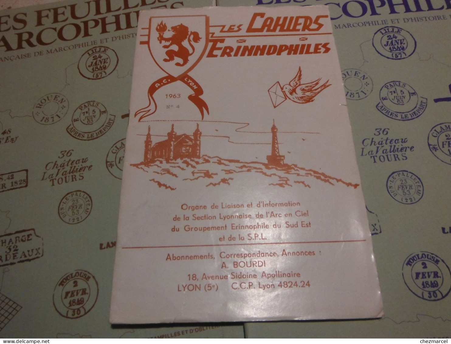 RARE  22 numeros les cahiers erinnophiles du sud.est 1961/62 et 63/64 4 annees de bulletins section lyonnaise de l aec