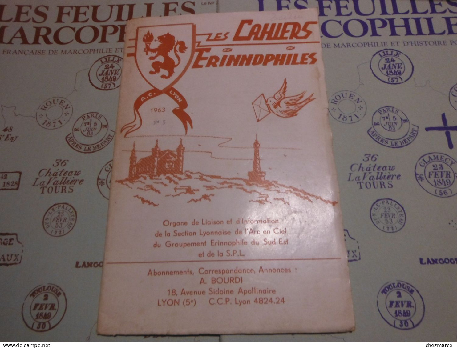 RARE  22 numeros les cahiers erinnophiles du sud.est 1961/62 et 63/64 4 annees de bulletins section lyonnaise de l aec