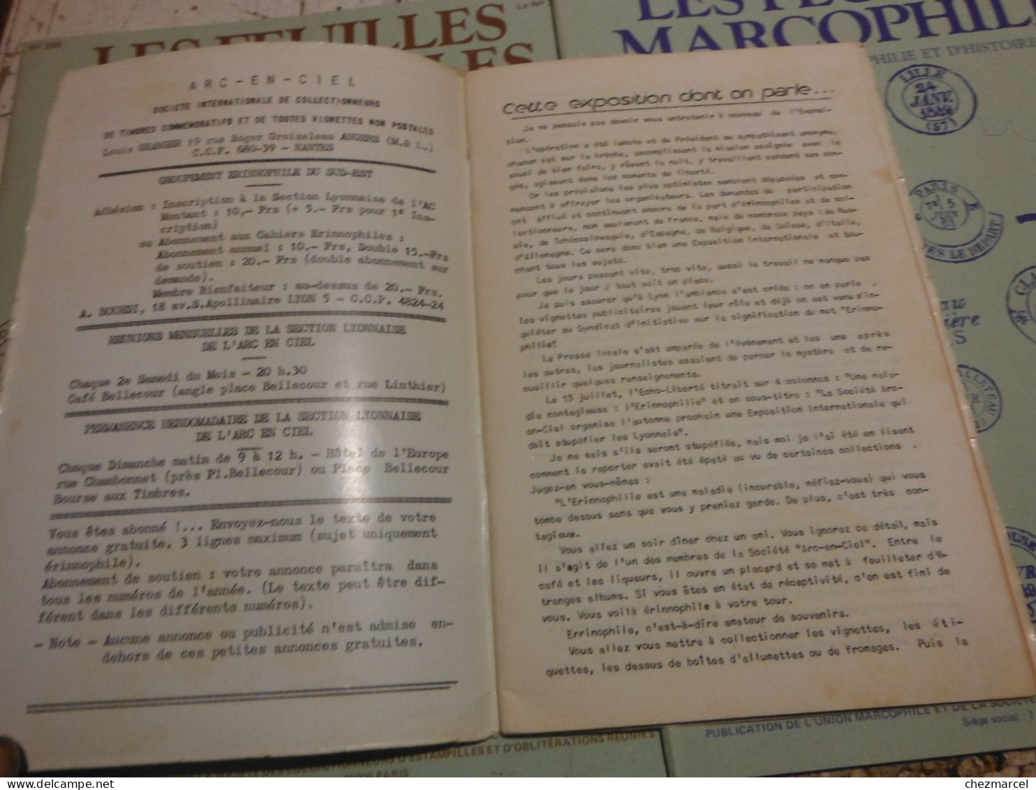 RARE  22 numeros les cahiers erinnophiles du sud.est 1961/62 et 63/64 4 annees de bulletins section lyonnaise de l aec