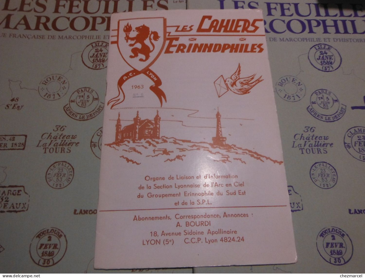 RARE  22 numeros les cahiers erinnophiles du sud.est 1961/62 et 63/64 4 annees de bulletins section lyonnaise de l aec