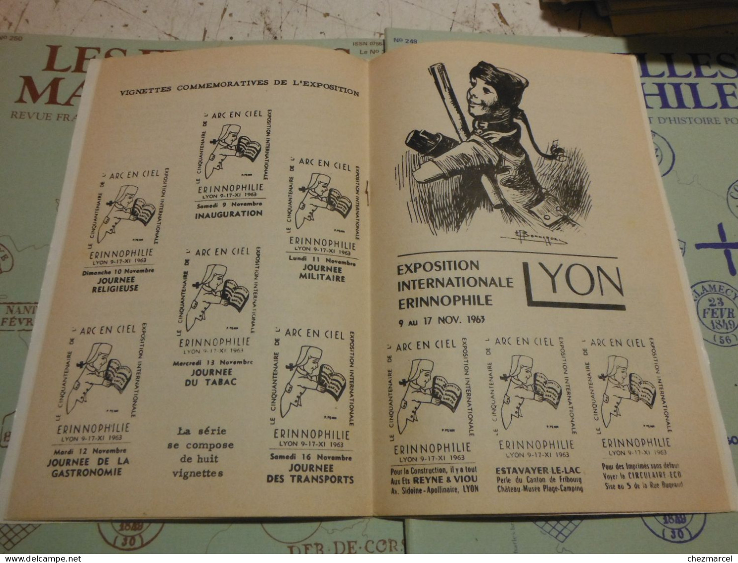 RARE  22 numeros les cahiers erinnophiles du sud.est 1961/62 et 63/64 4 annees de bulletins section lyonnaise de l aec