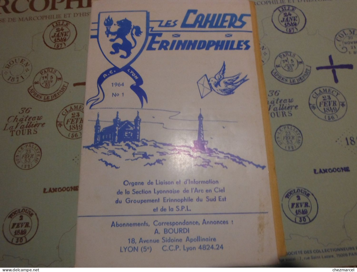 RARE  22 numeros les cahiers erinnophiles du sud.est 1961/62 et 63/64 4 annees de bulletins section lyonnaise de l aec