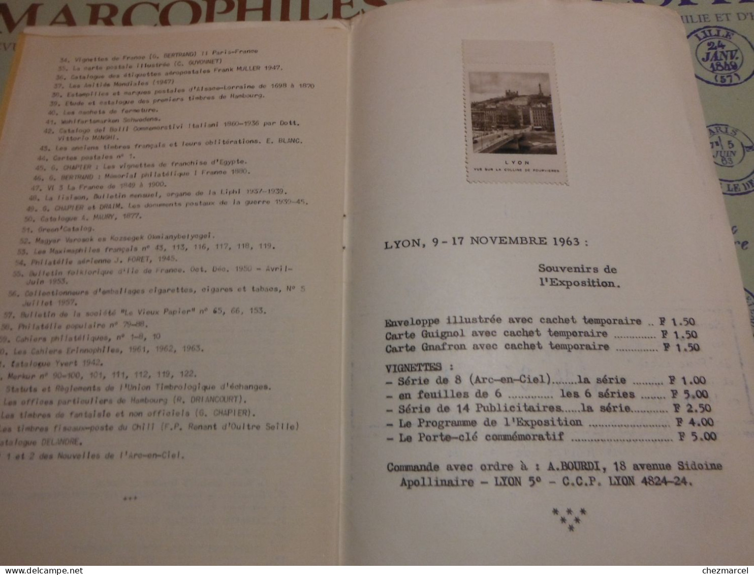 RARE  22 numeros les cahiers erinnophiles du sud.est 1961/62 et 63/64 4 annees de bulletins section lyonnaise de l aec