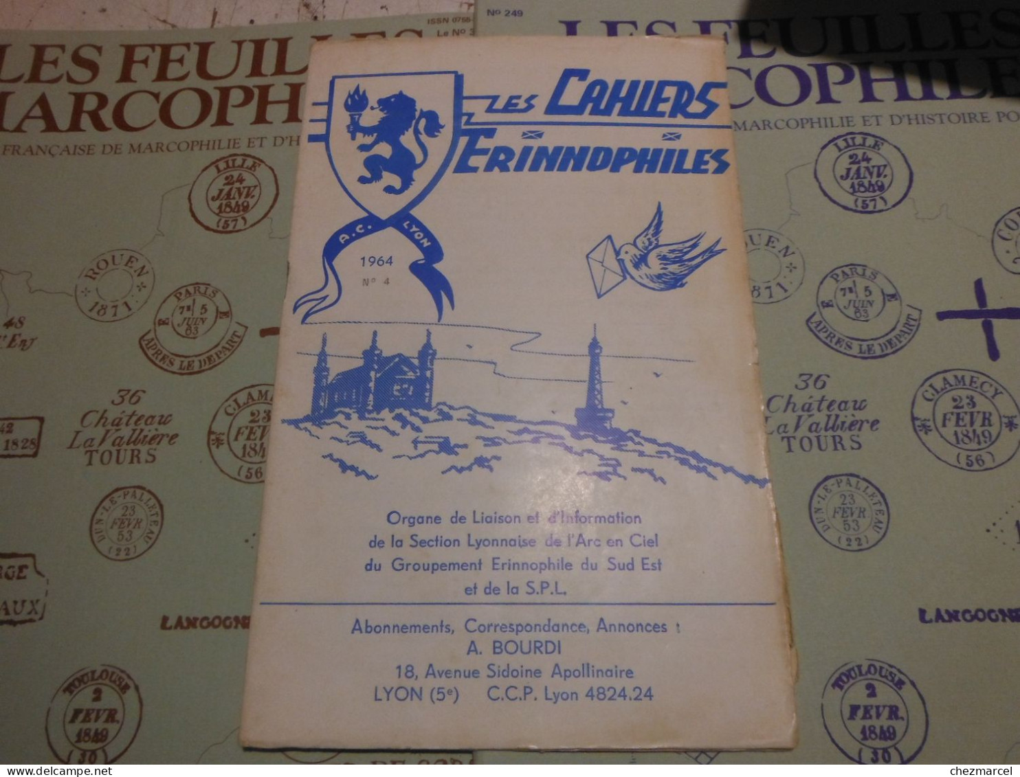 RARE  22 numeros les cahiers erinnophiles du sud.est 1961/62 et 63/64 4 annees de bulletins section lyonnaise de l aec