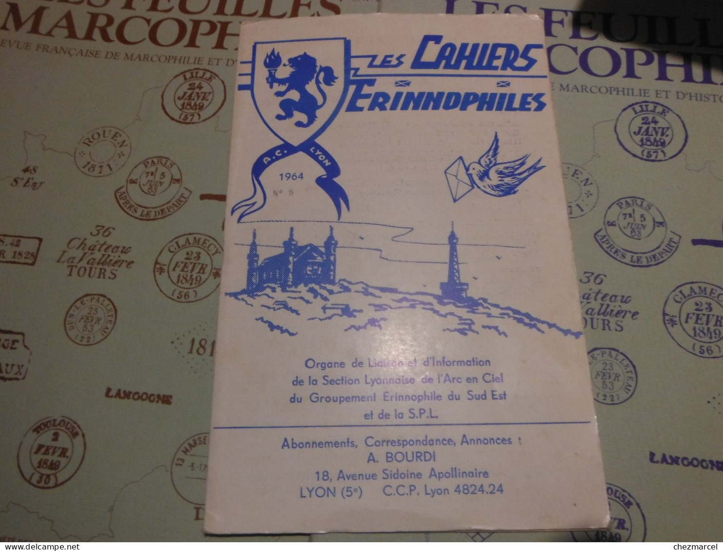 RARE  22 numeros les cahiers erinnophiles du sud.est 1961/62 et 63/64 4 annees de bulletins section lyonnaise de l aec