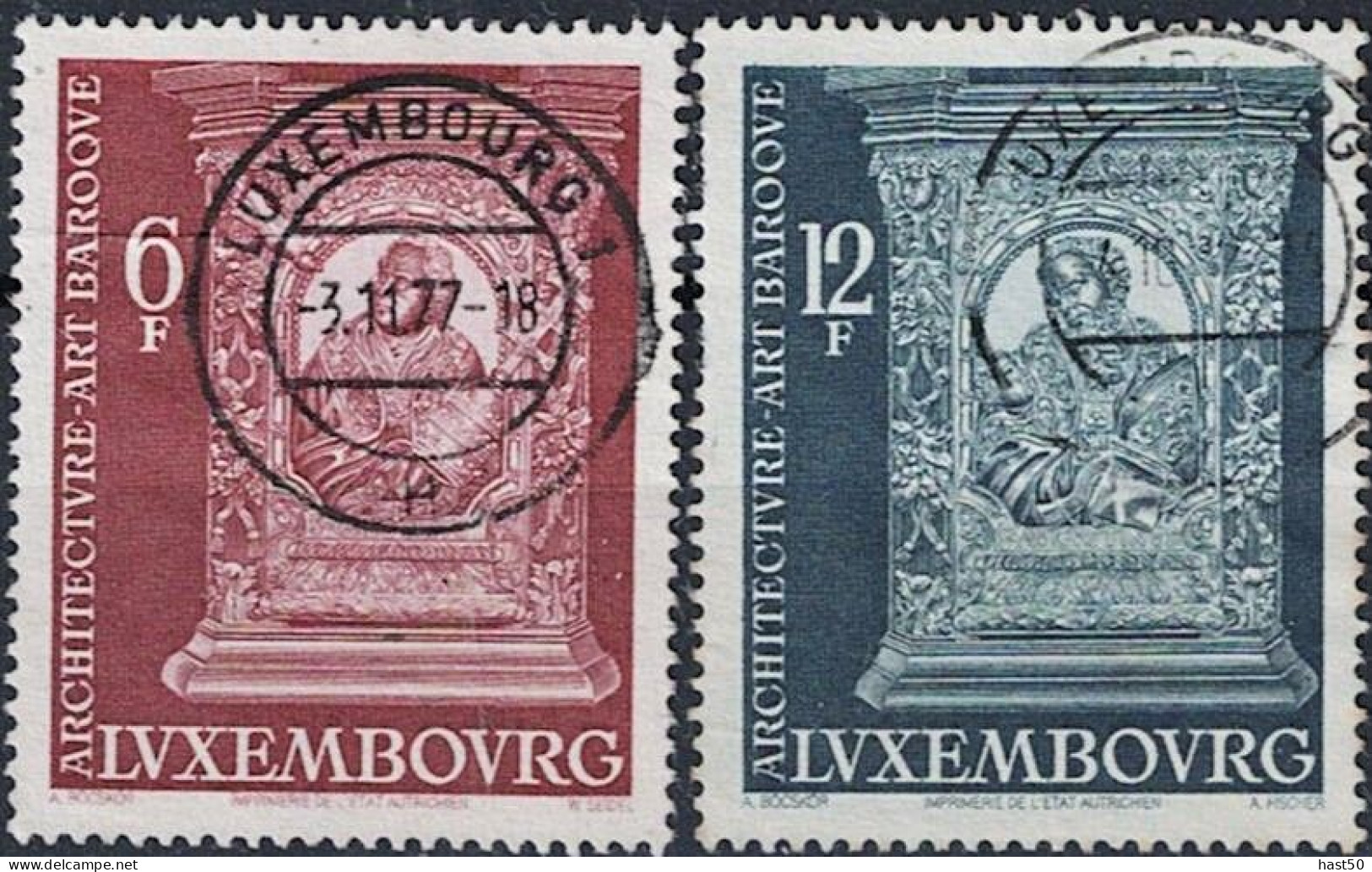 Luxemburg - Architektur: Barock (MiNr: 952/3) 1977 - Gest Used Obl - Used Stamps