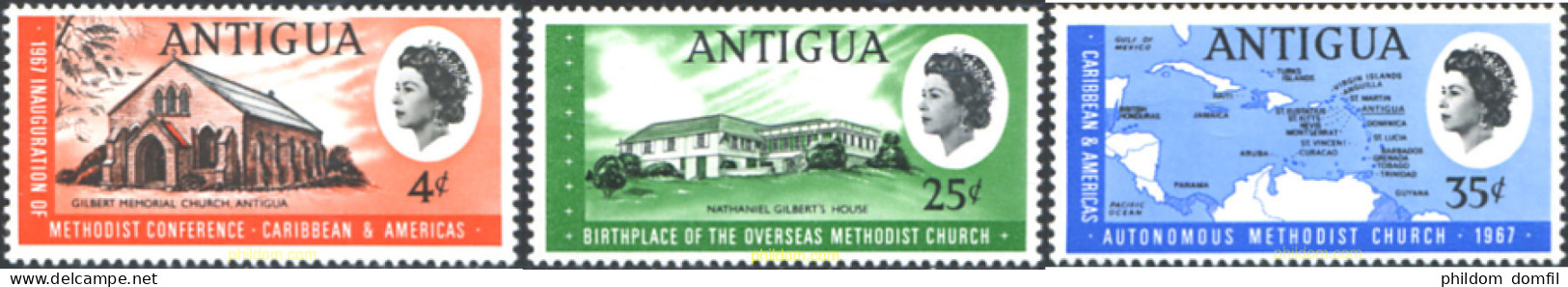 246839 MNH ANTIGUA 1967 AUTONOMIA DE LA IGLESIA METODICA DEL CARIBE Y DE AMERICA - Autres & Non Classés