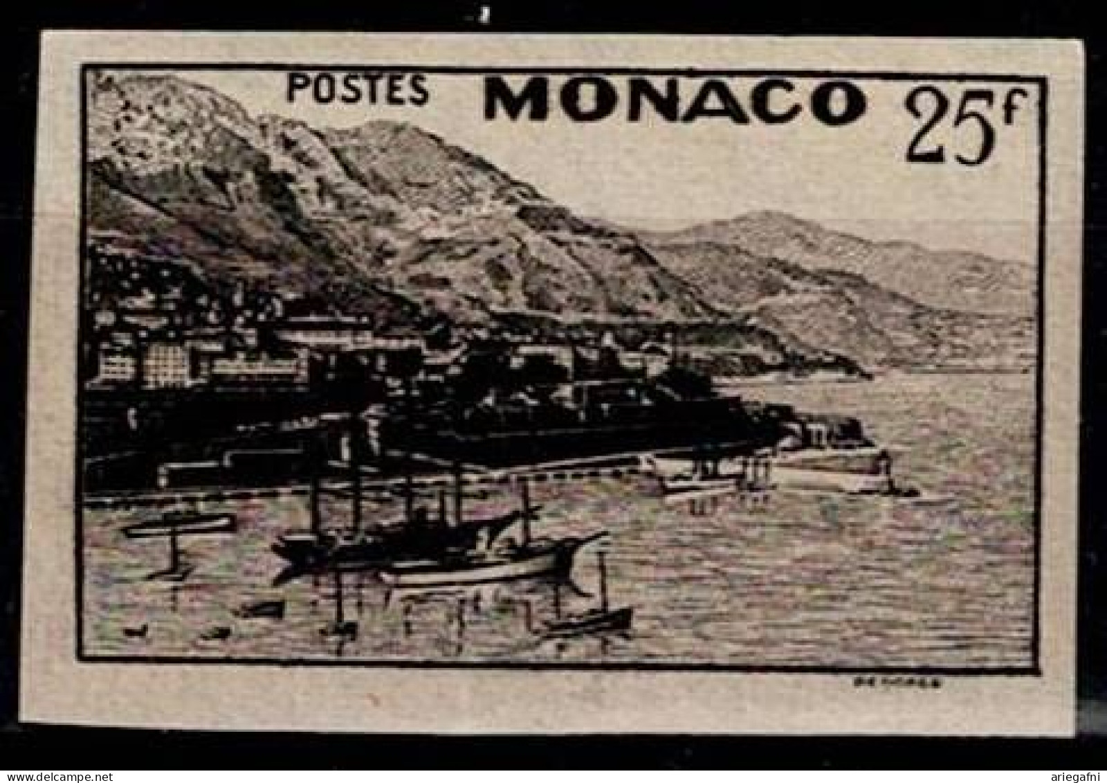 MONACO 1938 VIEWS STAMP IMPERF PROOF MI No 186 MNH VF!! - Varietà