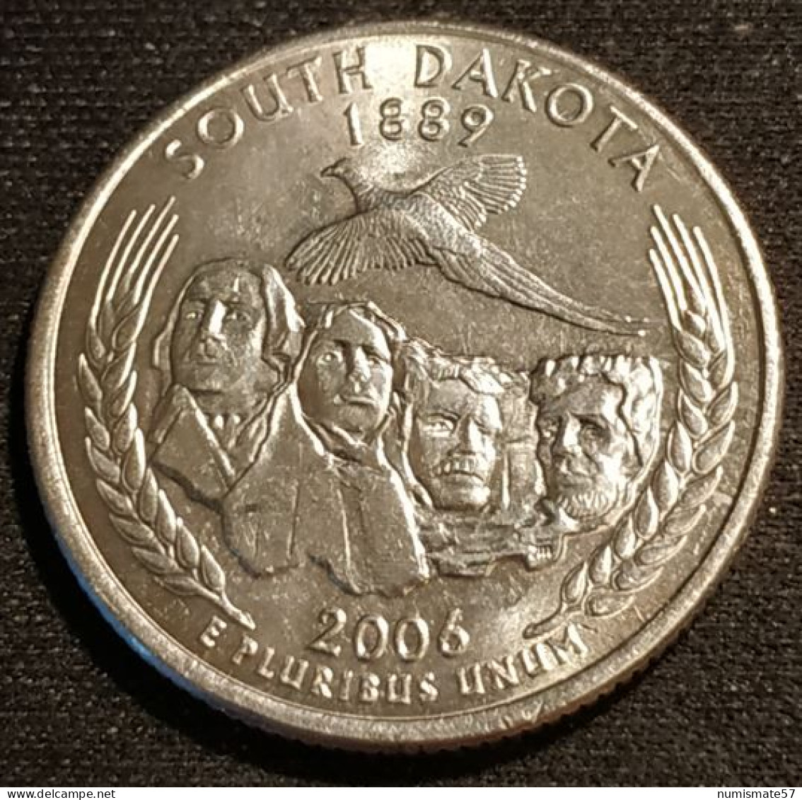 ETATS UNIS - USA - ¼ - 1/4 DOLLAR 2006 P - Sud Dakota - KM 386 - Quarter Dollar - South Dakota - 1999-2009: State Quarters