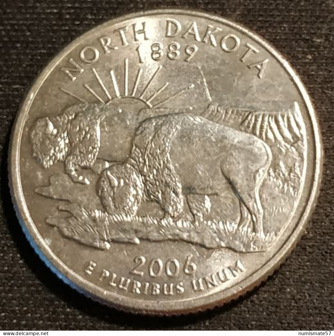 ETATS UNIS - USA - ¼ - 1/4 DOLLAR 2006 P - Nord Dakota - KM 385 - Quarter Dollar - North Dakota - 1999-2009: State Quarters