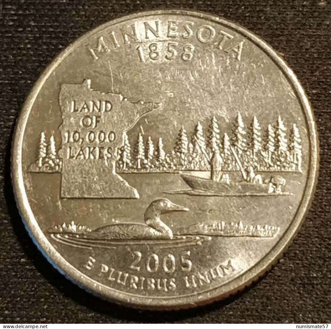 ETATS UNIS - USA - ¼ - 1/4 DOLLAR 2005 P - Minnesota - KM 371 - Quarter Dollar - 1999-2009: State Quarters