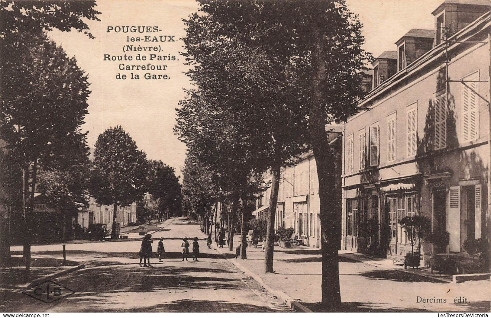 FRANCE - Pougues Les Eaux - Route De Paris - Carrefour De La Gare - Carte Postale Ancienne - Pougues Les Eaux