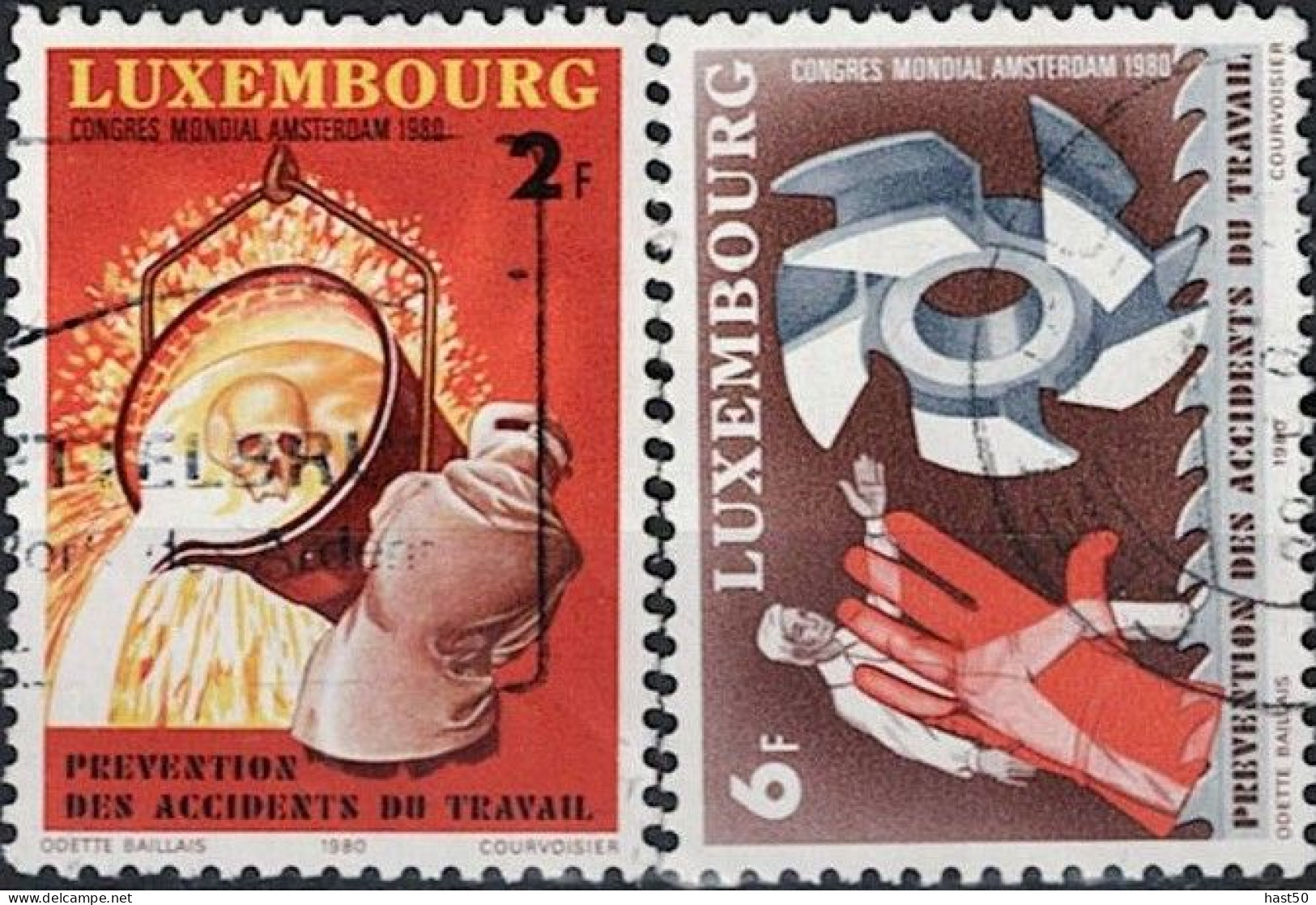 Luxemburg - Arbeitssicherheit (MiNr: 1012/3) 1980- Gest Used Obl - Gebruikt