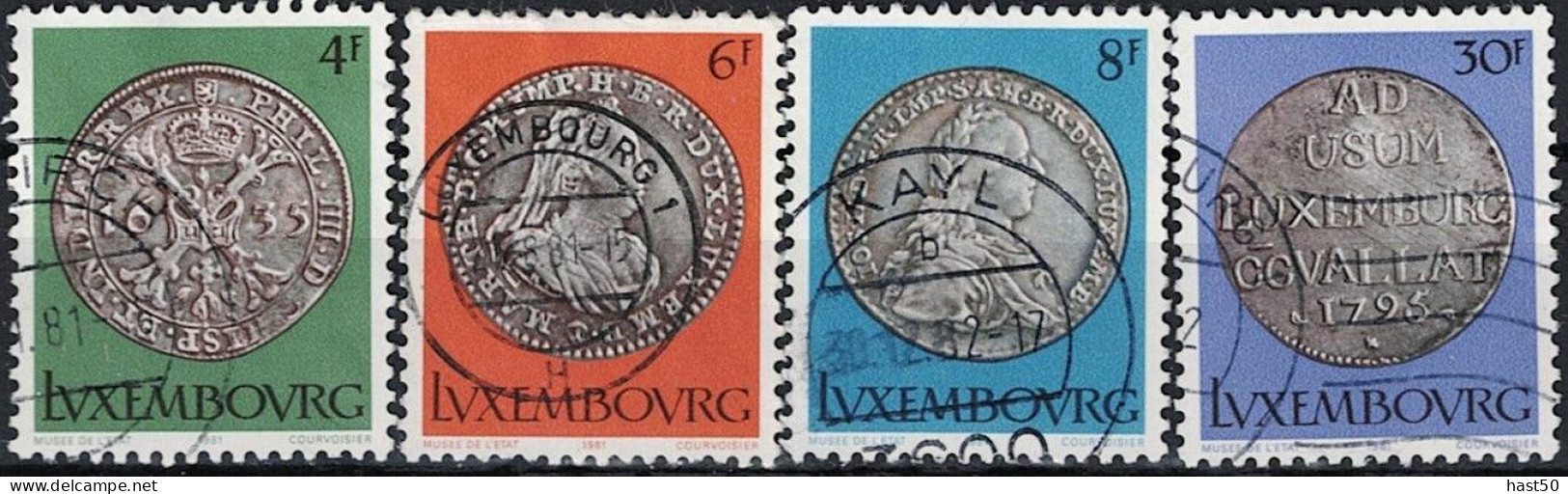 Luxemburg - Münzen Des 17. Und 18. Jahrhunderts (MiNr: 1025/8) 1981- Gest Used Obl - Usados