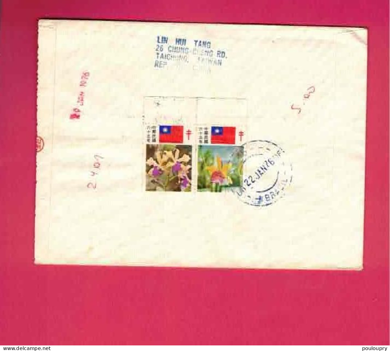 Lettre De Taïwan De 1976 Pour Le Brésil - Winter 1976: Innsbruck