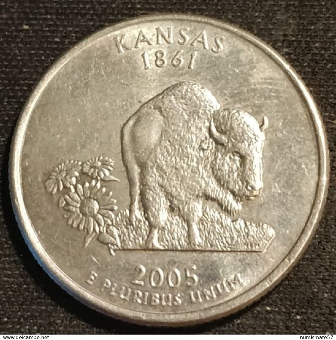 ETATS UNIS - USA - ¼ - 1/4 DOLLAR 2005 P - Kansas - KM 373 - Quarter Dollar - 1999-2009: State Quarters