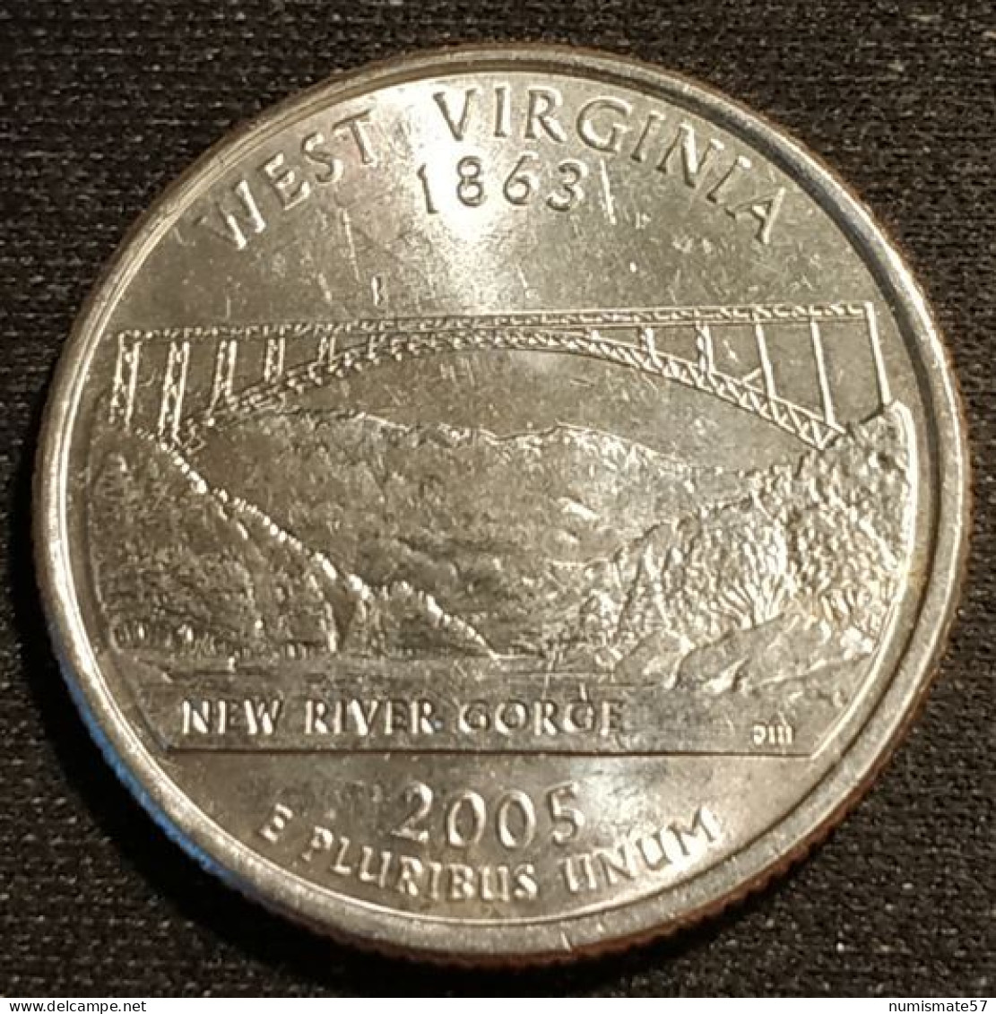 ETATS UNIS - USA - ¼ - 1/4 DOLLAR 2005 P - Virginie De L'Ouest - KM 374 - Quarter Dollar - WEST VIRGINIA - 1999-2009: State Quarters