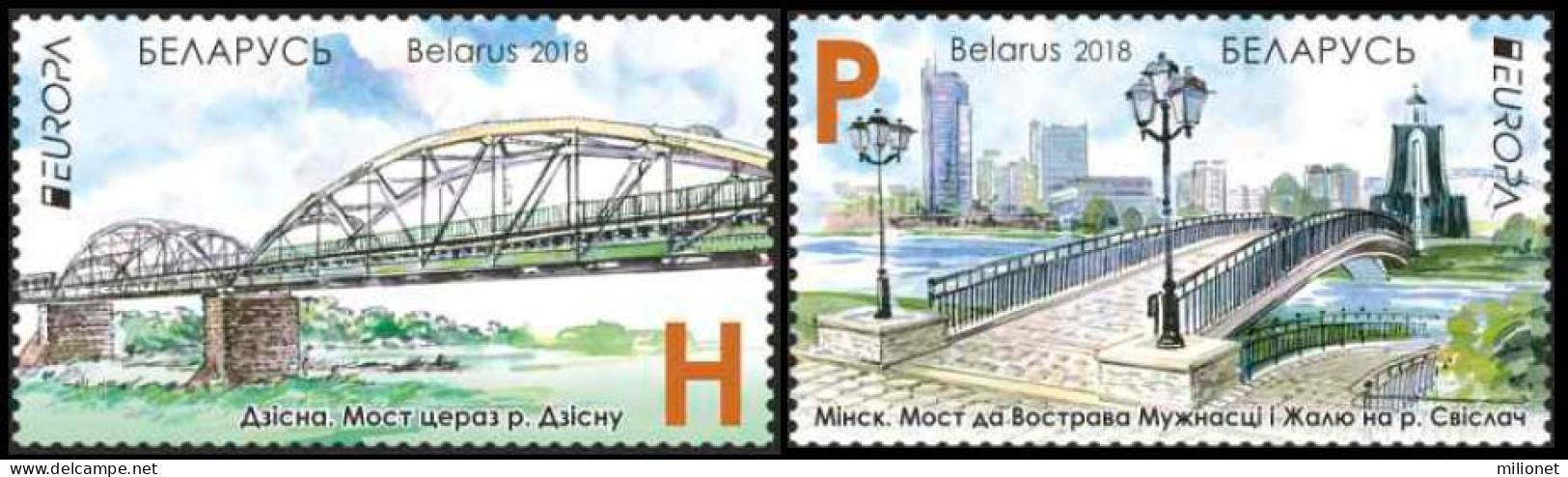SALE!!! BELARUS BIELORRUSIA BIELORRUSSIE WEISSRUSSLAND 2018 EUROPA CEPT BRIDGES 2 Stamps Set MNH ** - 2018