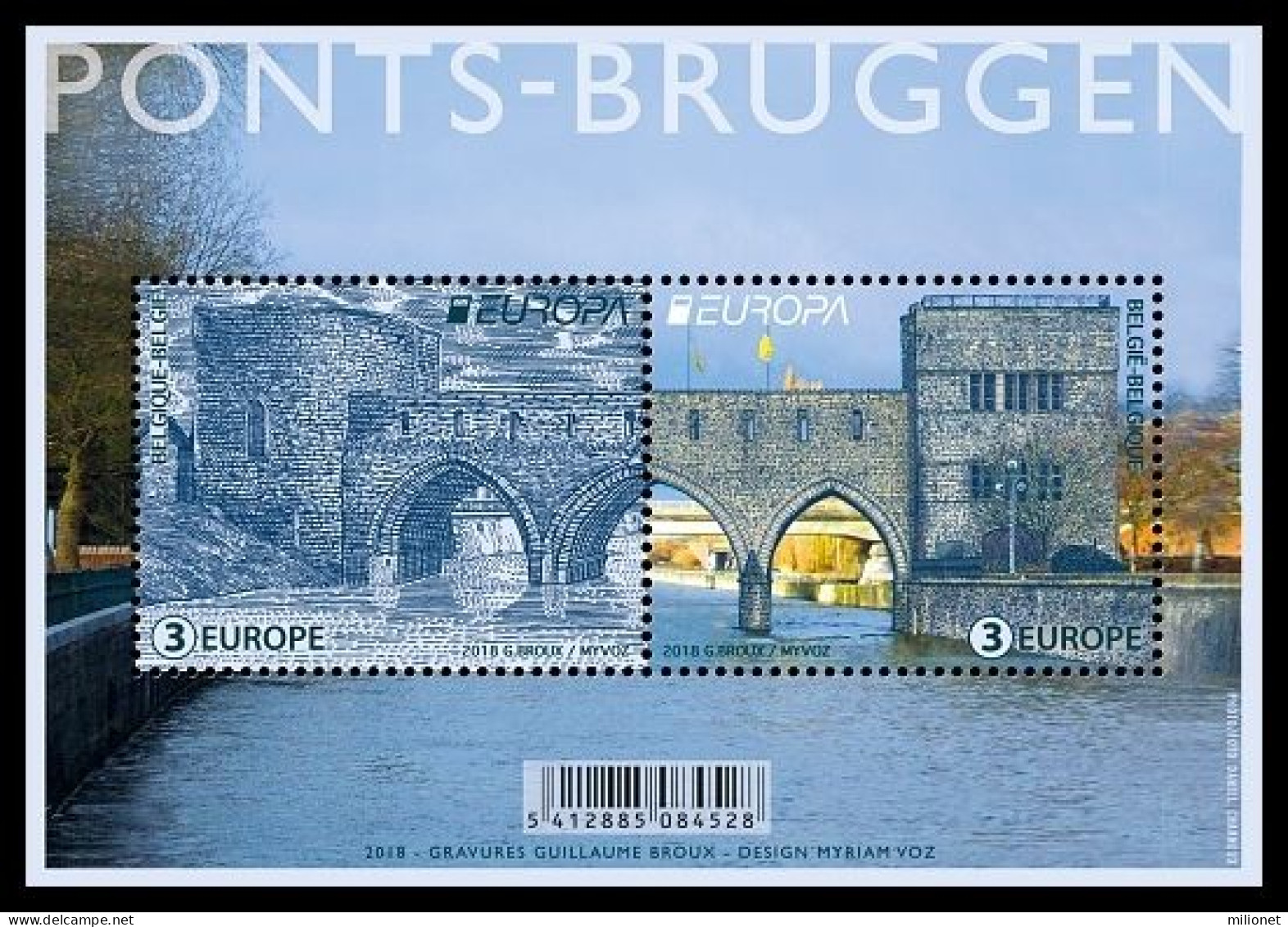 SALE!!! BELGIUM BÉLGICA BELGIQUE 2018 EUROPA CEPT BRIDGES S/S Souvenir Sheet MNH ** - 2018