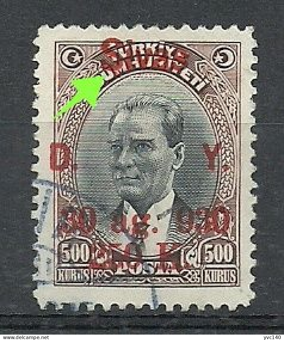 Turkey; 1930 Ankara-Sivas Railway Stamp ERROR "Ş" Instead Of "S" RRR - Gebruikt