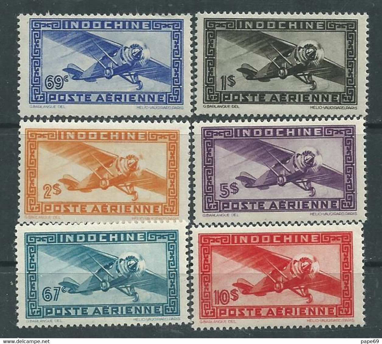 Indochine P.A. N° 24 / 38 XX La Série Des15 Valeurs  Neuves Sans Charnière, TB - Airmail