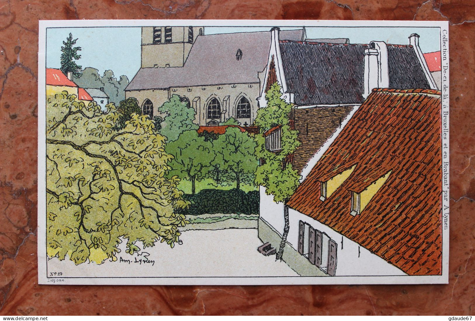 ILLUSTRATEUR AMEDEE LYNEN "DE CI DE LÀ À BRUXELLES ET EN BRABANT" - N°19 L'EGLISE DE DILBEEK - Lynen, Amédée-Ernest