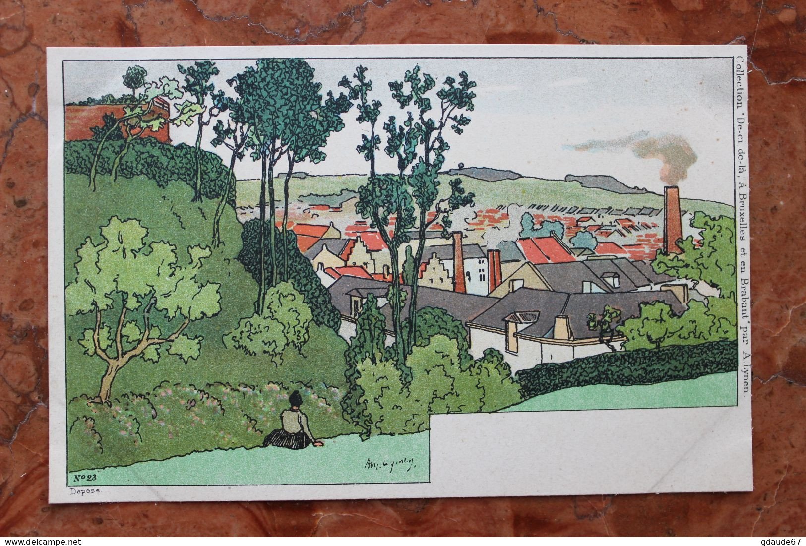 ILLUSTRATEUR AMEDEE LYNEN "DE CI DE LÀ À BRUXELLES ET EN BRABANT" - N°23 PANORAMA DE LOUVAIN - Lynen, Amédée-Ernest