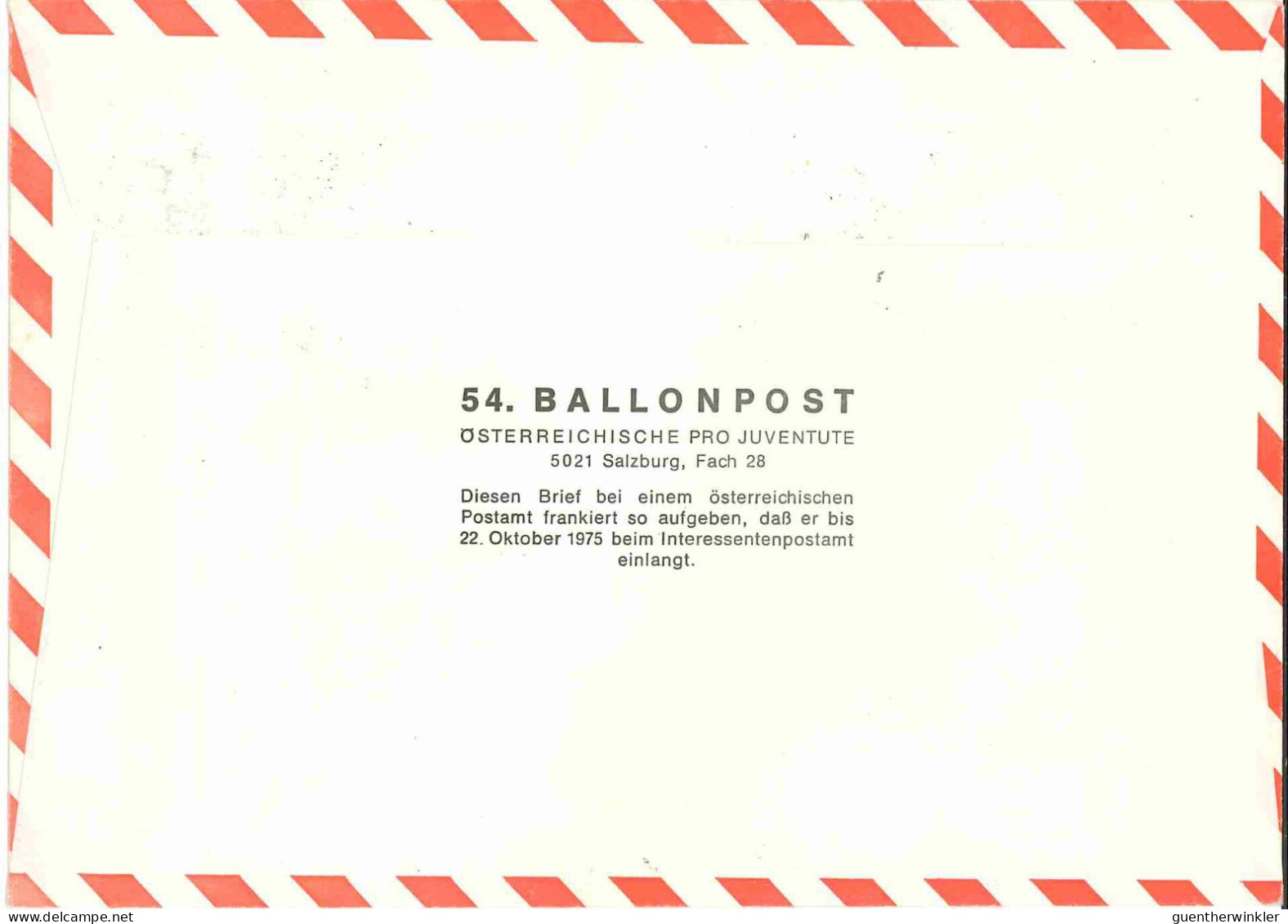 Regulärer Ballonpostflug Nr. 54a Der Pro Juventute [RBP54.] - Ballonpost