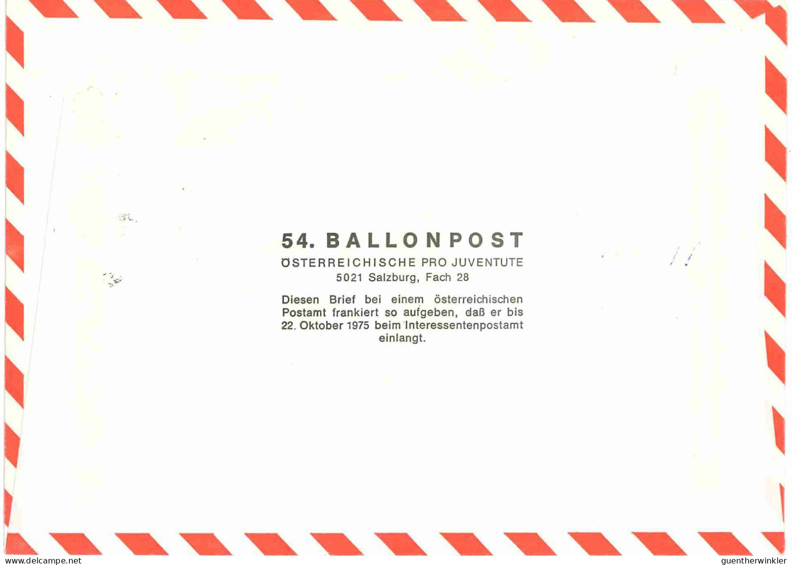 Regulärer Ballonpostflug Nr. 54a Der Pro Juventute [RBP54a] - Per Palloni