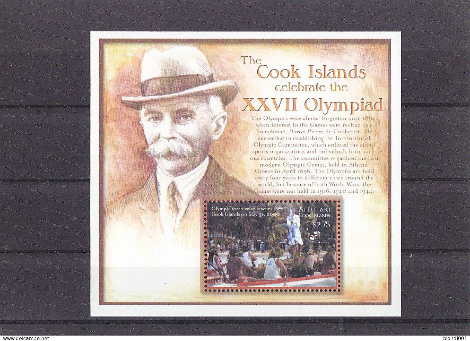 Olympic 2000 - Olympiques - History - COOK ISLANDS - S/S MNH - Ete 2000: Sydney