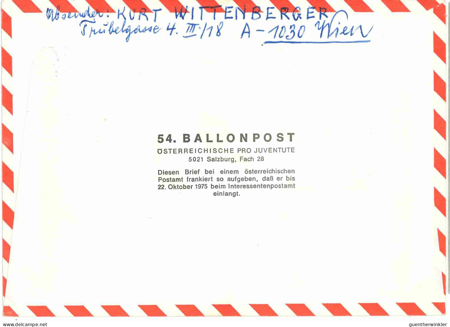 Regulärer Ballonpostflug Nr. 54a Der Pro Juventute [RBP54b] - Ballonpost