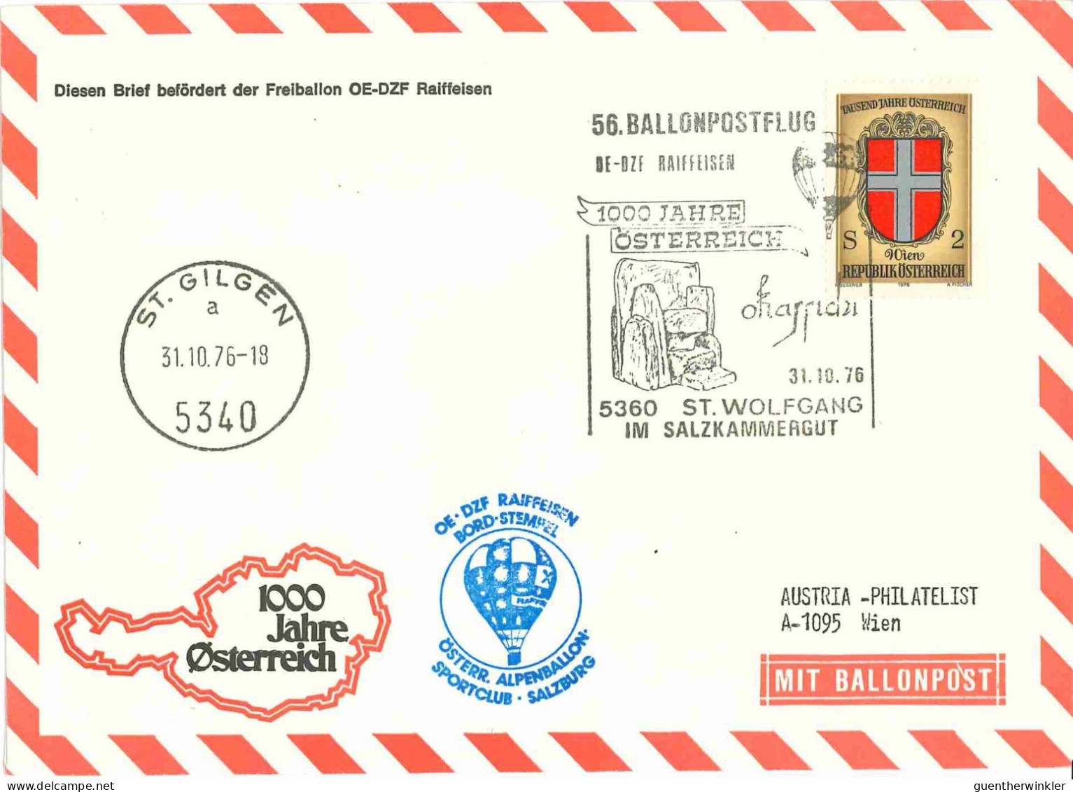 Regulärer Ballonpostflug Nr. 56a Der Pro Juventute [RBP56.] - Par Ballon