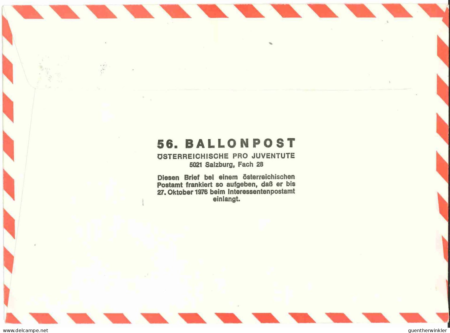 Regulärer Ballonpostflug Nr. 56a Der Pro Juventute [RBP56.] - Per Palloni