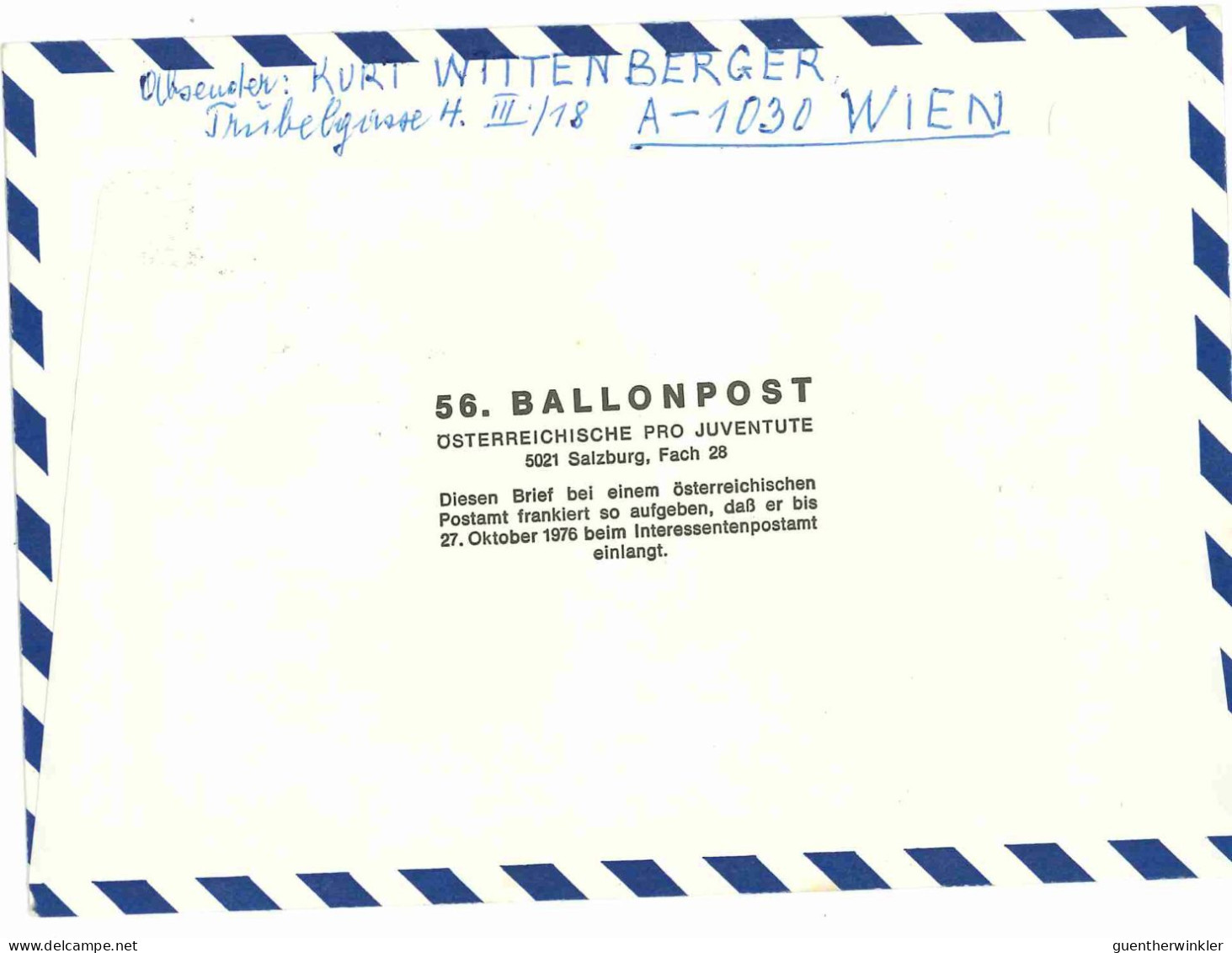 Regulärer Ballonpostflug Nr. 56b Der Pro Juventute [RBP56a] - Balloon Covers