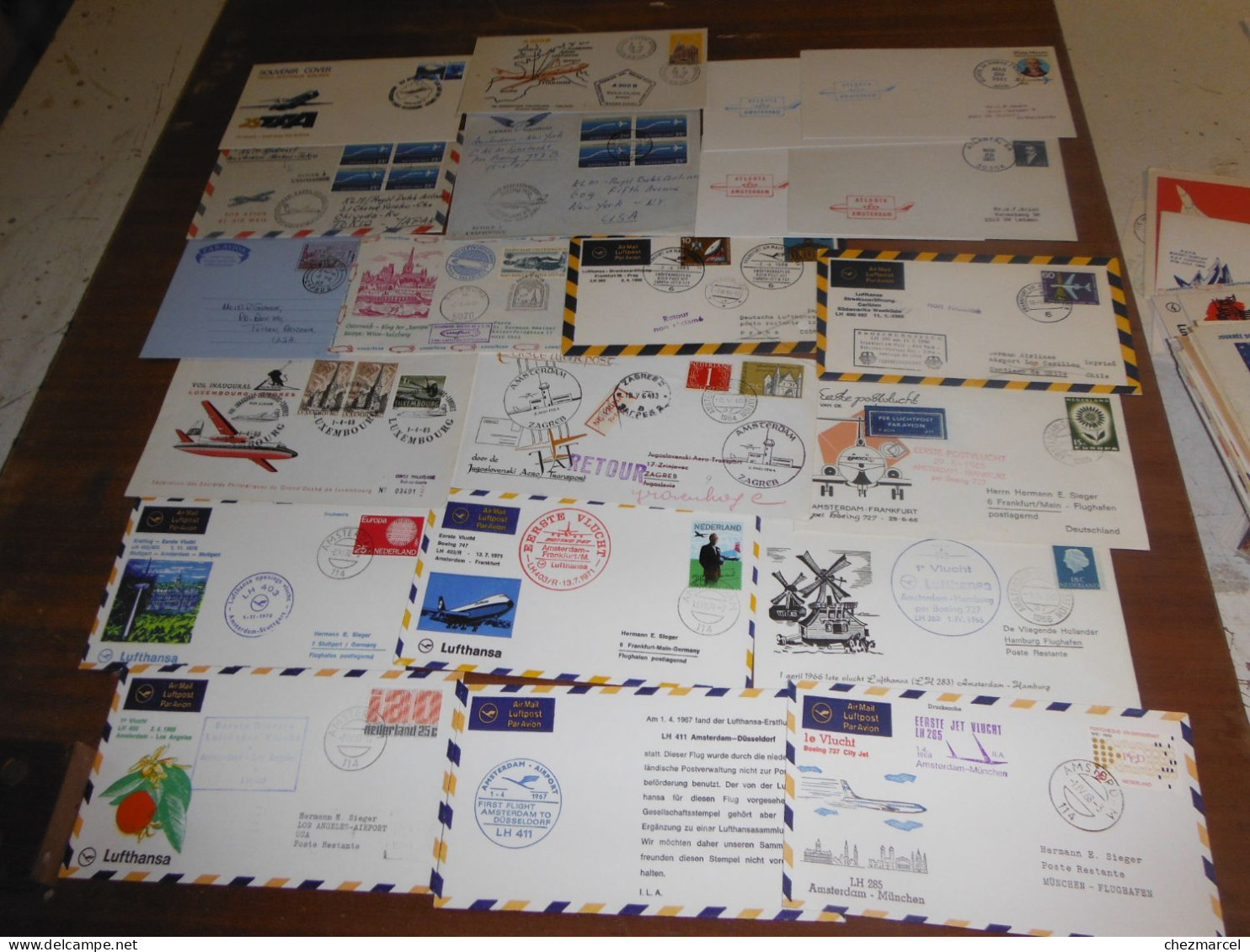 lot de lettres air mail differents pays