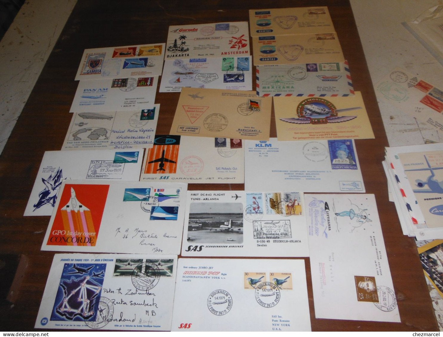 lot de lettres air mail differents pays