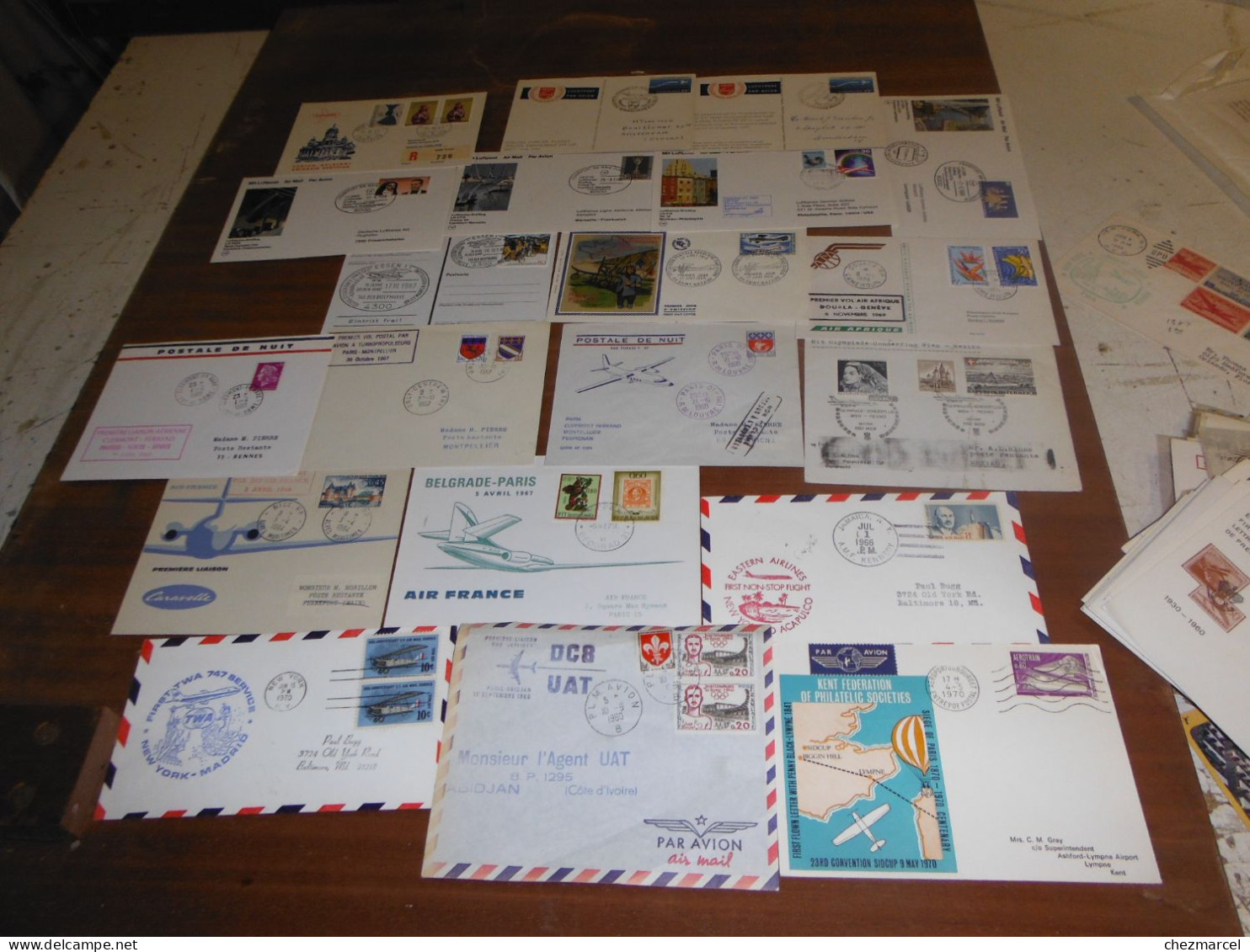 lot de lettres air mail differents pays