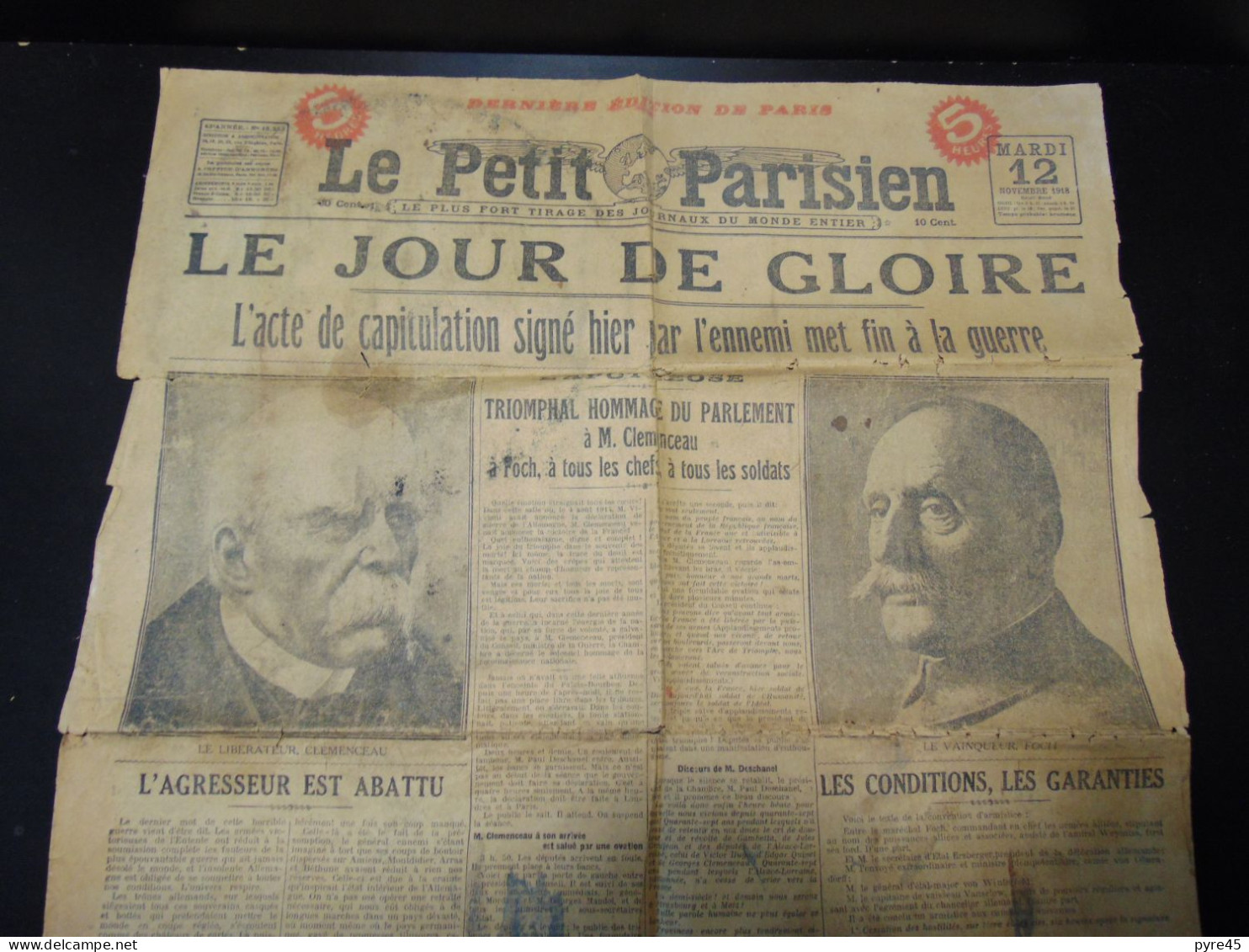 Journal " Le Petit Parisien " N° 15253, 1918, Le Jour De Gloire - Le Petit Parisien