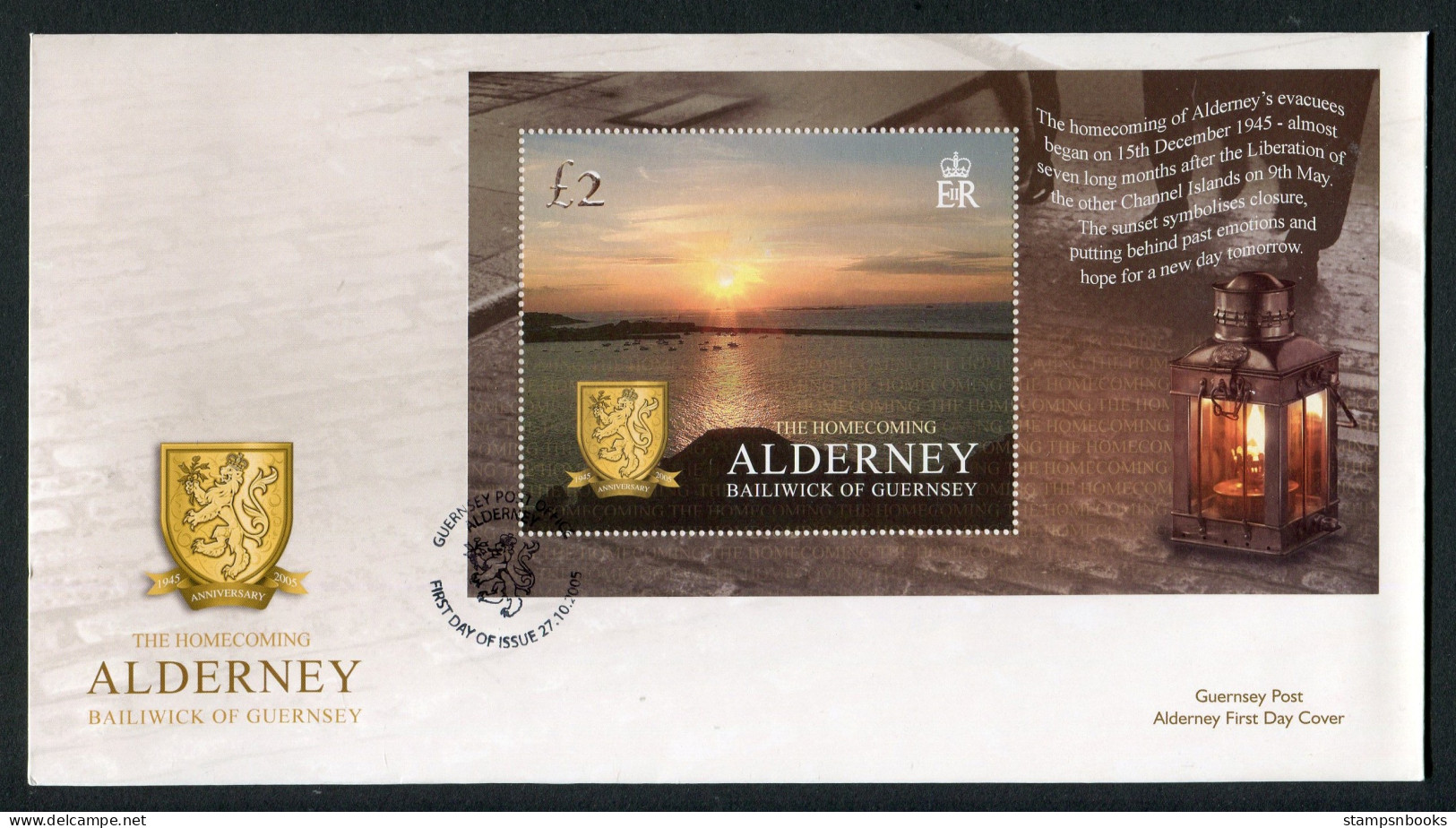 2005 Alderney WW2 Homecoming First Day Cover, World War 2 FDC - Alderney
