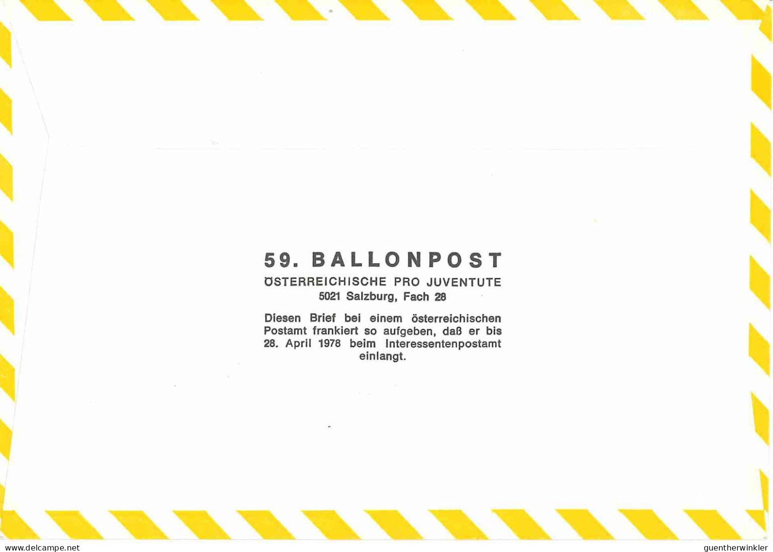Regulärer Ballonpostflug Nr. 59a Der Pro Juventute [RBP59a] - Par Ballon