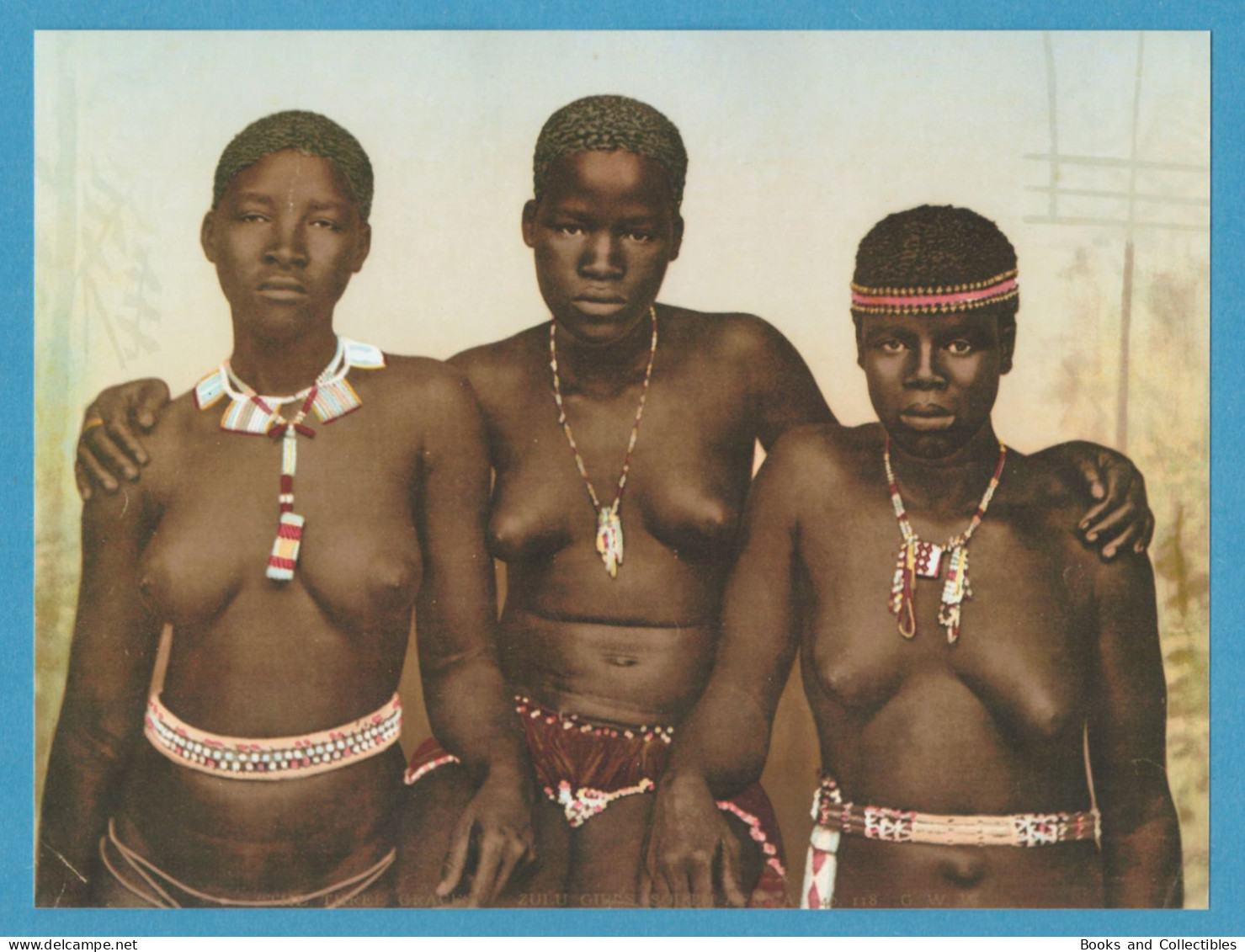 Photochrom 15x20 Cm * The Three Graces - Zulu Girls, South Africa * Detroit Publishing Co. N° 40118 * Rif. FTG-AA09 - Ethnics