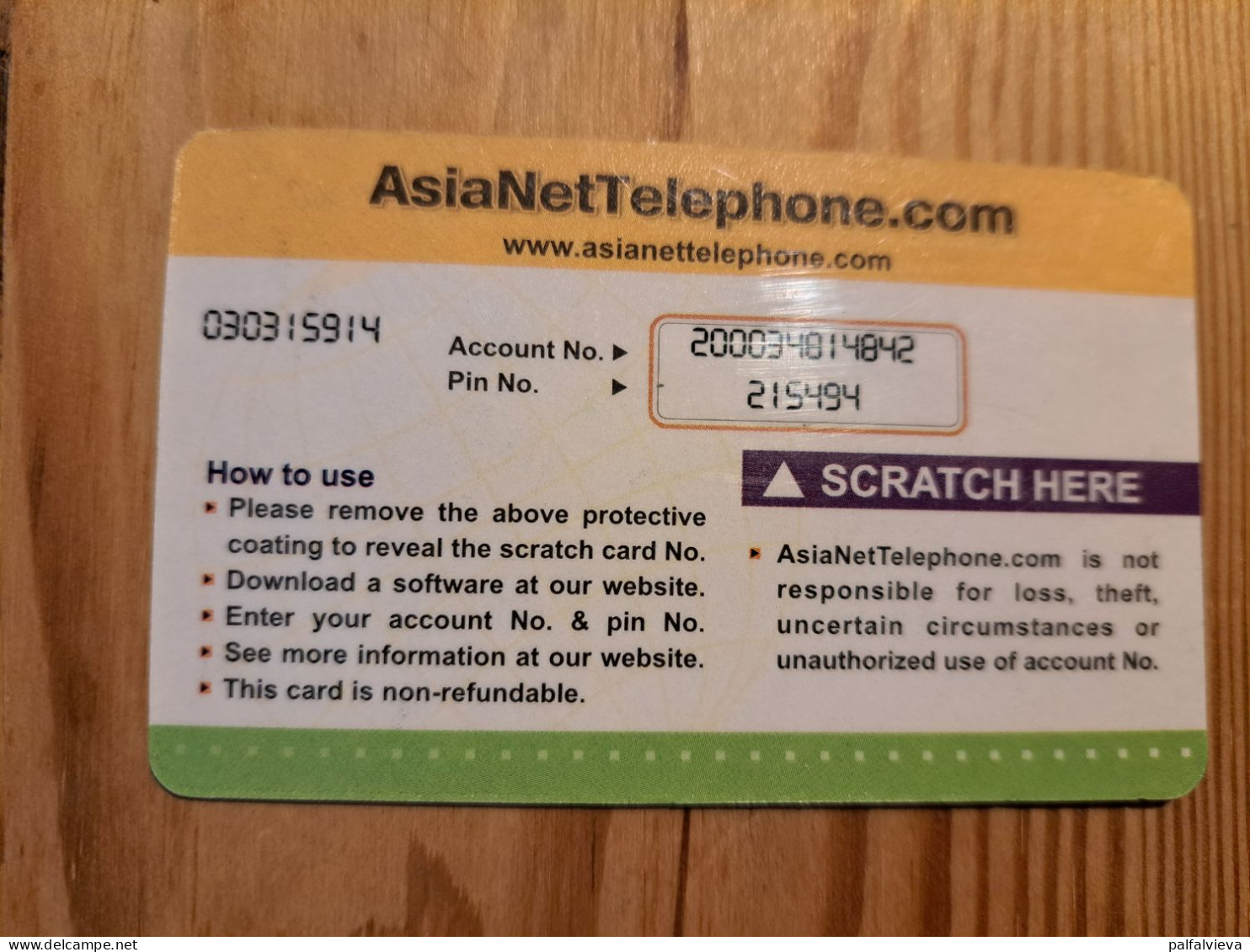 Prepaid Phonecard USA, Asia Net - Autres & Non Classés