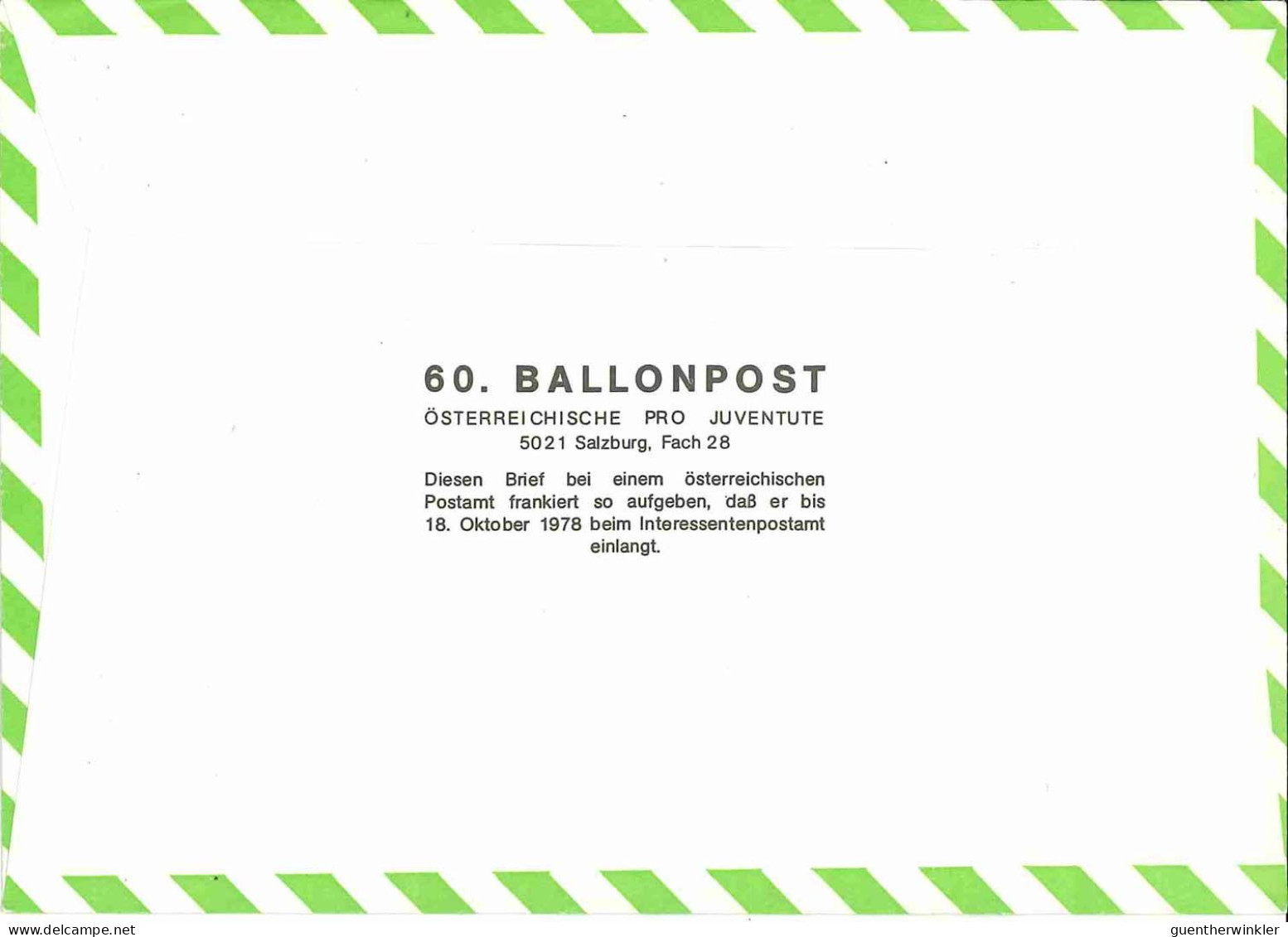 Regulärer Ballonpostflug Nr. 60a Der Pro Juventute [RBP60d] - Per Palloni