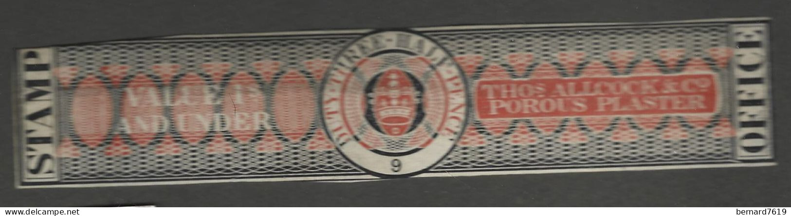 Bande - Tabac - Royaume Uni ?   Taxe - Duty Three  Half  Pence - Stamp Office - Steuermarken