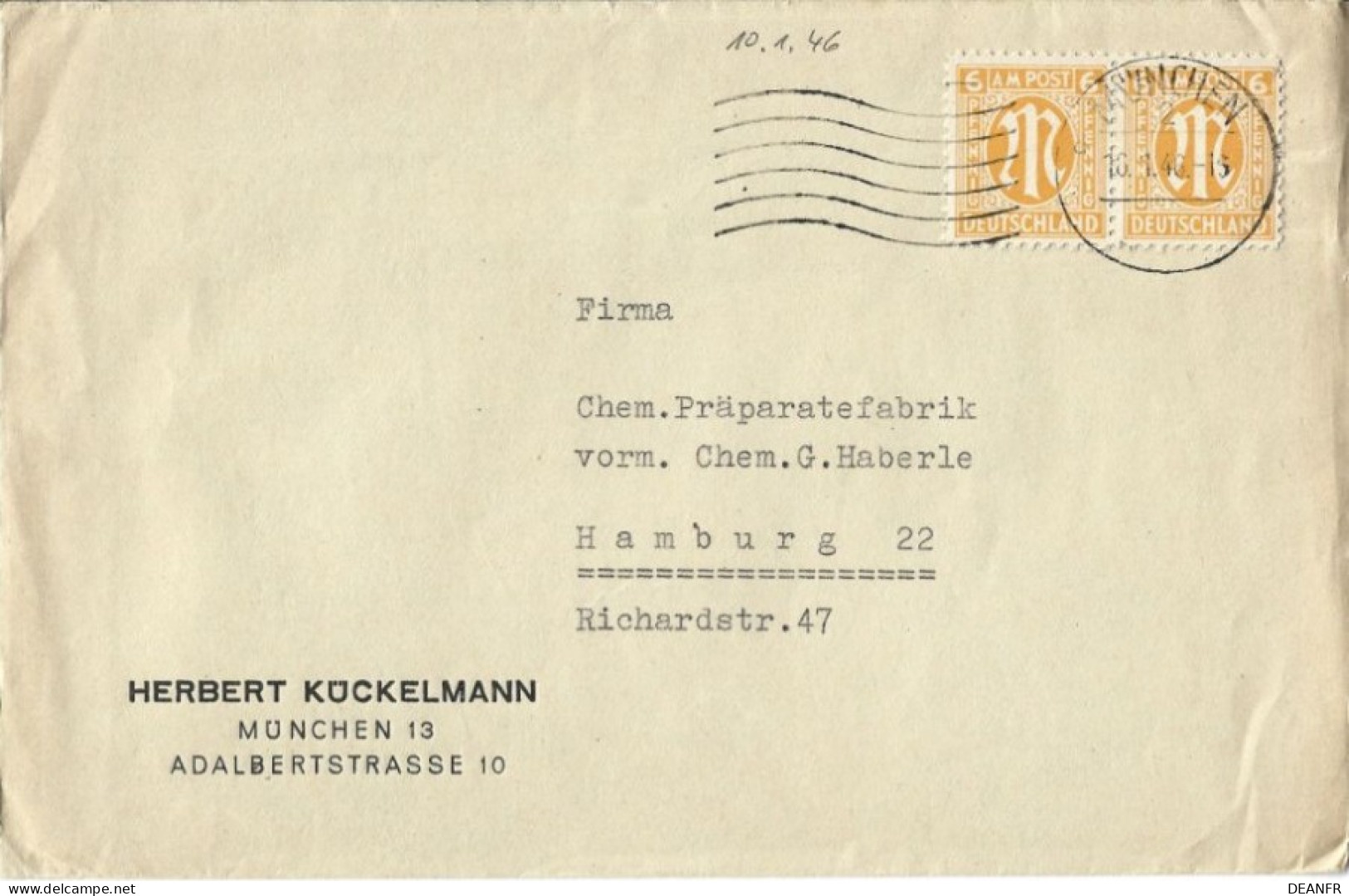 AM Post 2 X 6 Sur Lettre - Nooduitgaven Amerikaanse Zone