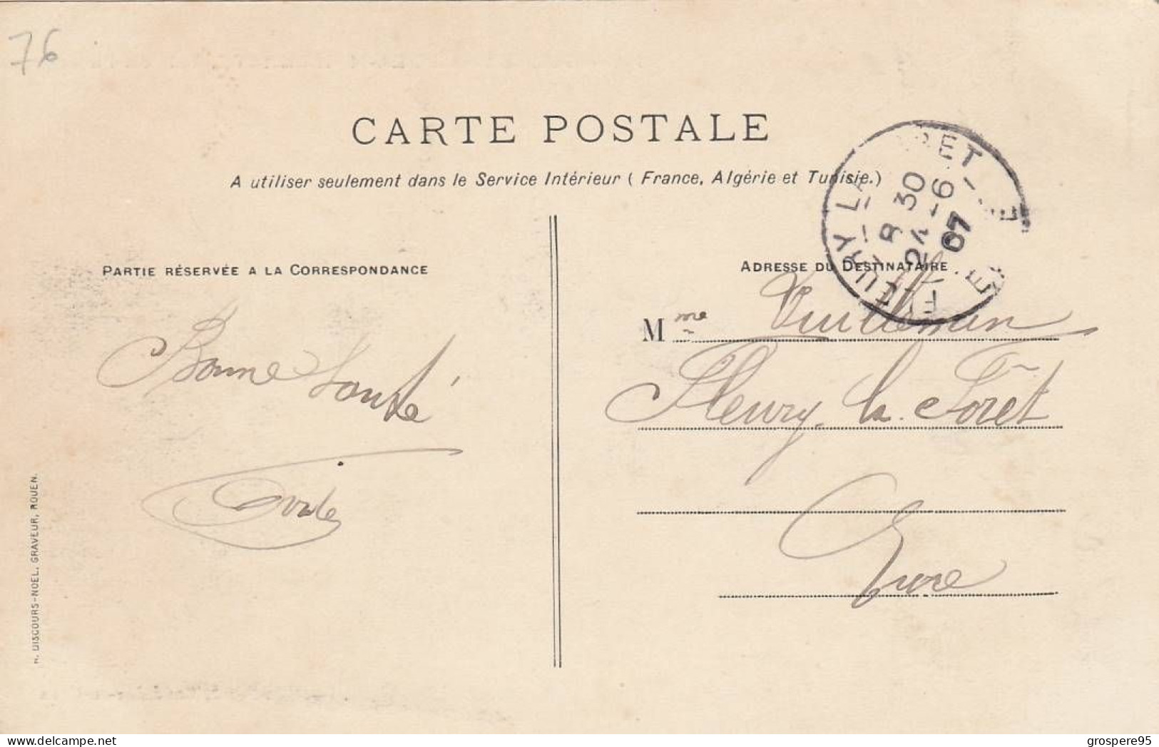 GUERBAVILLE LA MAILLERAYE CALE DU PASSAGE 1907 - Autres & Non Classés