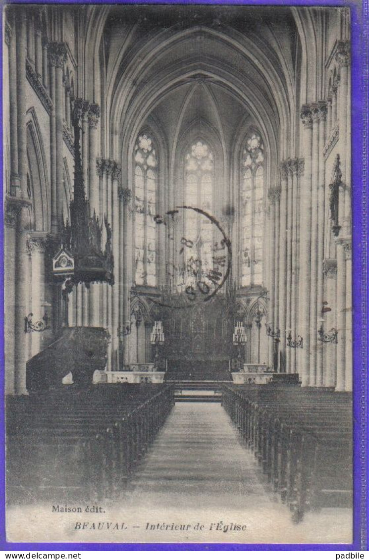 Carte Postale 80. Beauval  Intérieur De L'église Très Beau Plan - Beauval
